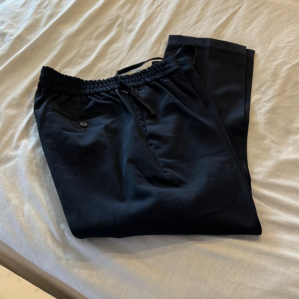 Navy knit dressy athleisure pants